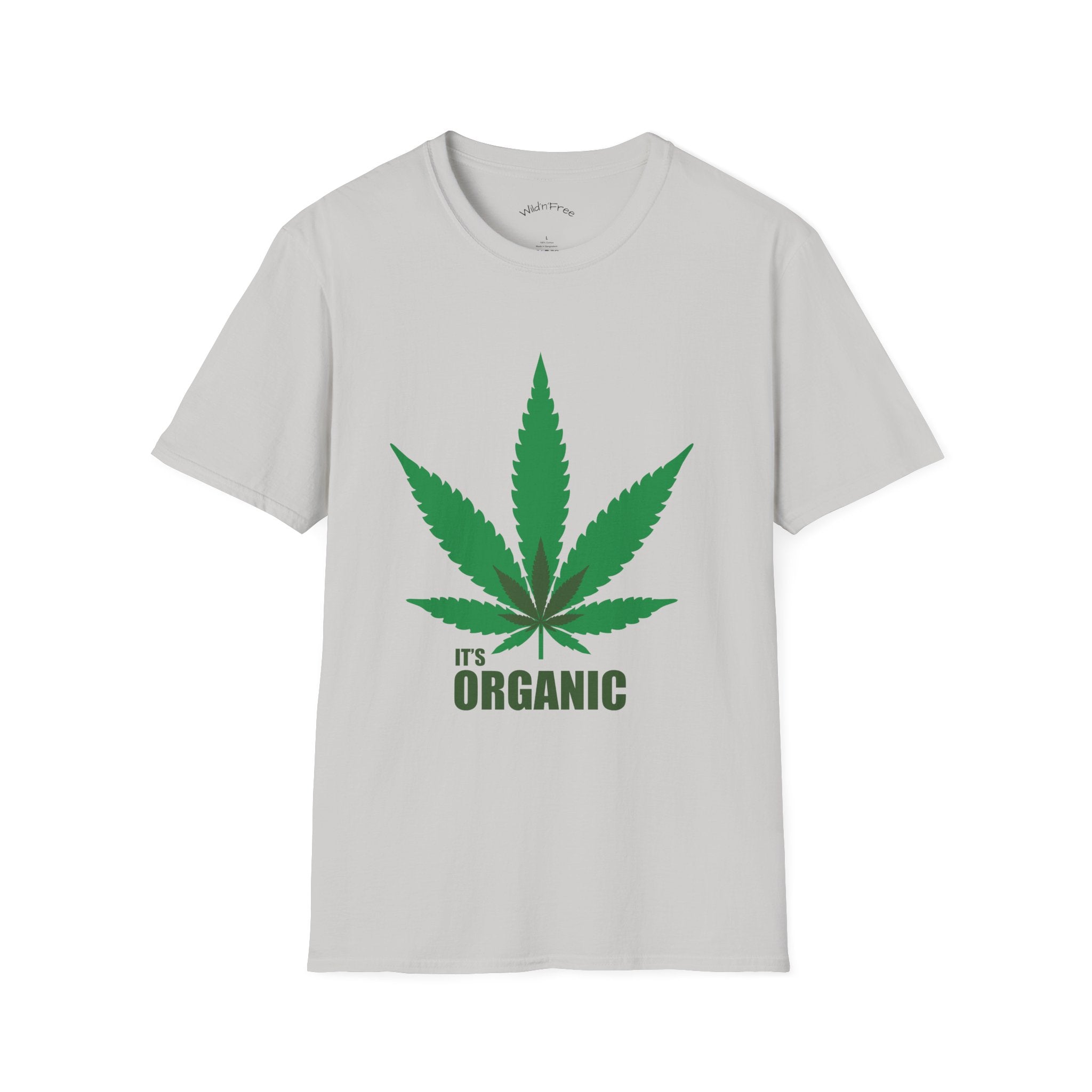 Wild'n'Free Cannabis Leaf T-Shirt – "It's Organic" Graphic Tee