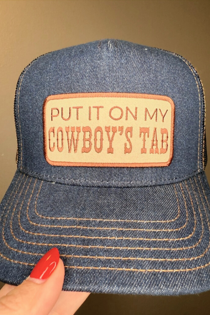 Put it on my Cowboys Tab Embroidered Patch on Denim Structured Trucker Hat