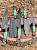 Premium Knife Set – 13" Forged Stainless Steel Blade with Wenge Wood & Resin Handle + Leather Sheath