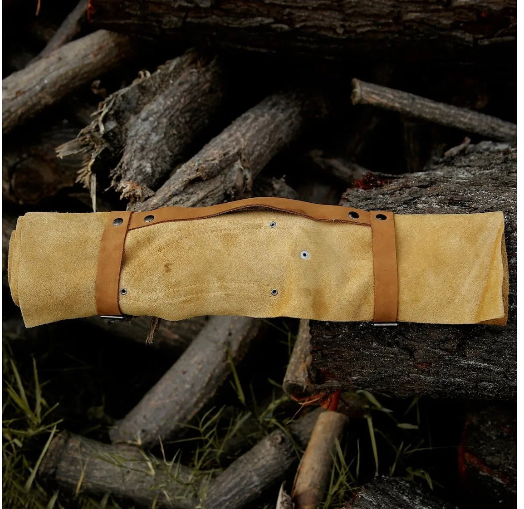 Knife Sets for Kitchen – 13" Handmade Damascus Steel Chef Knife with Epoxy Resin Handle & Leather Sheath