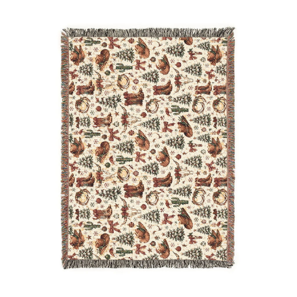 Cowboy Boots & Lassos Christmas Woven Blanket - Wild'n'Free American Exclusive