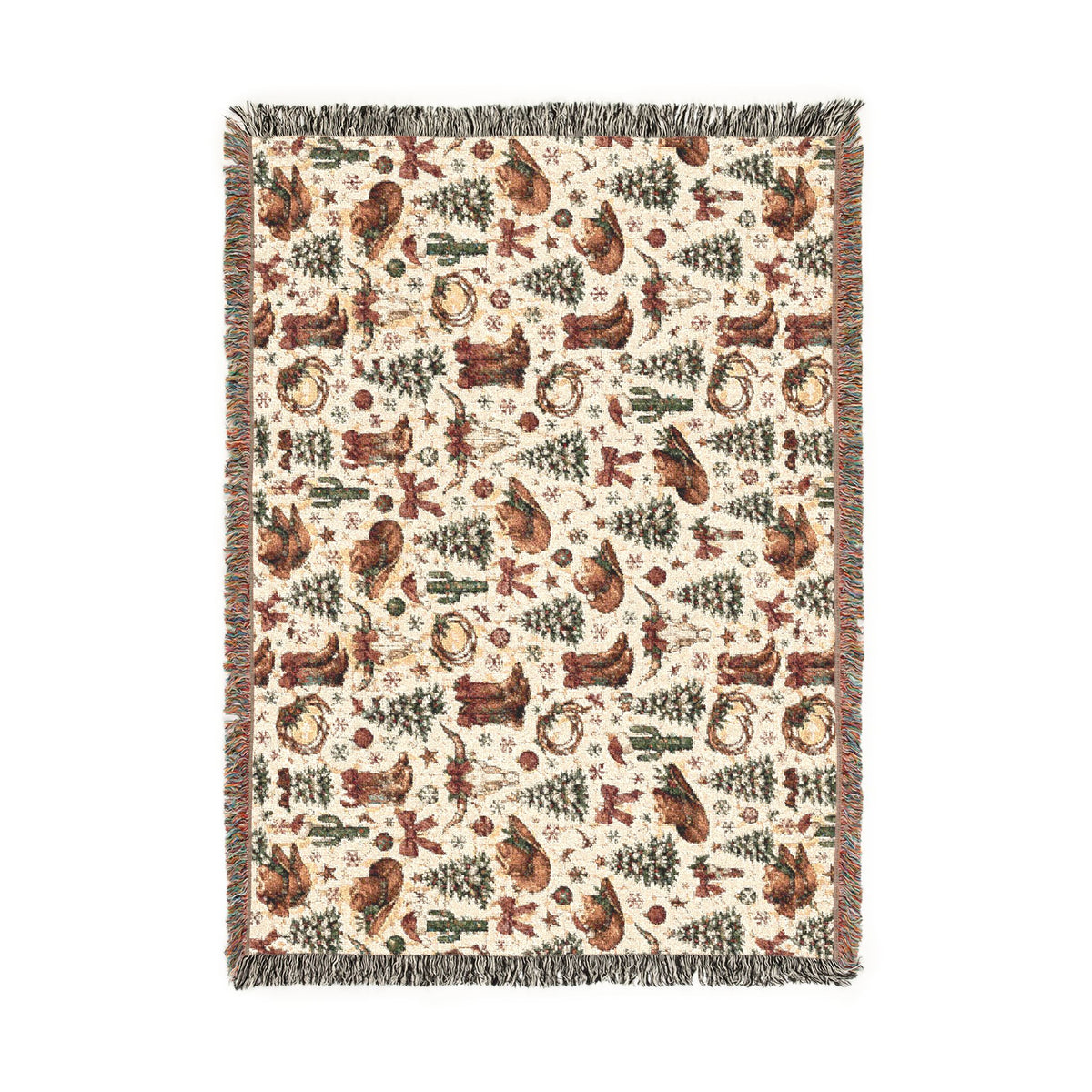 Cowboy Boots & Lassos Christmas Woven Blanket - Wild'n'Free American Exclusive