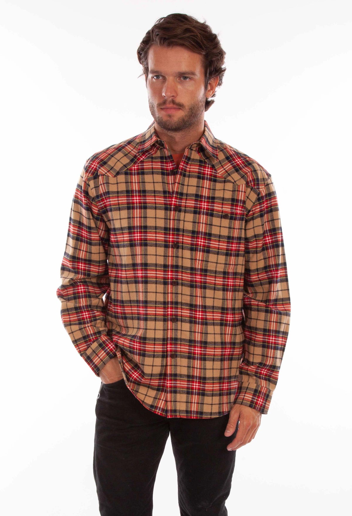 Scully Western Yoke (5343) - Men's Plaid Flannel Shirt