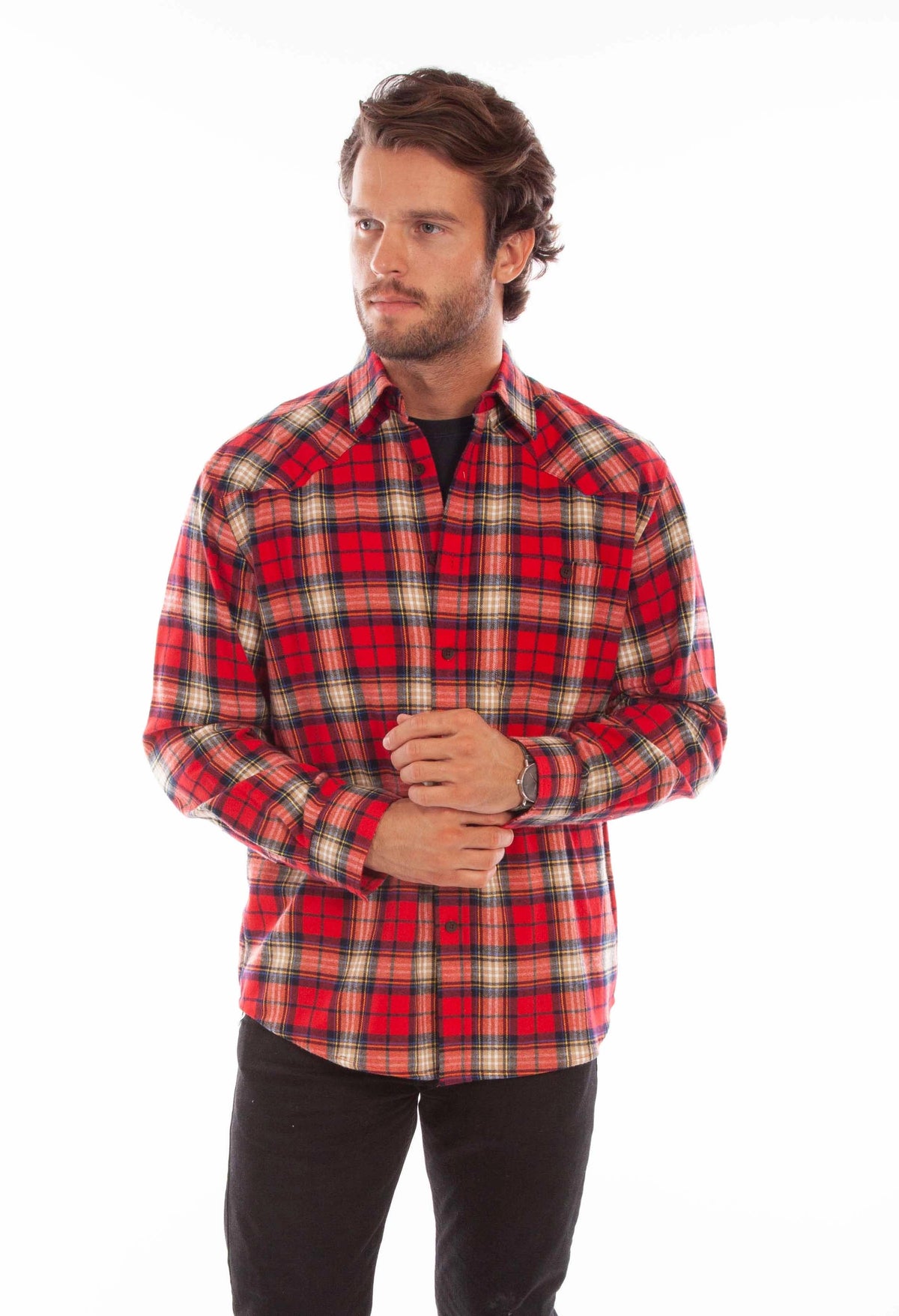 Scully Western Yoke (5345) - Men's Plaid Flannel Shirt