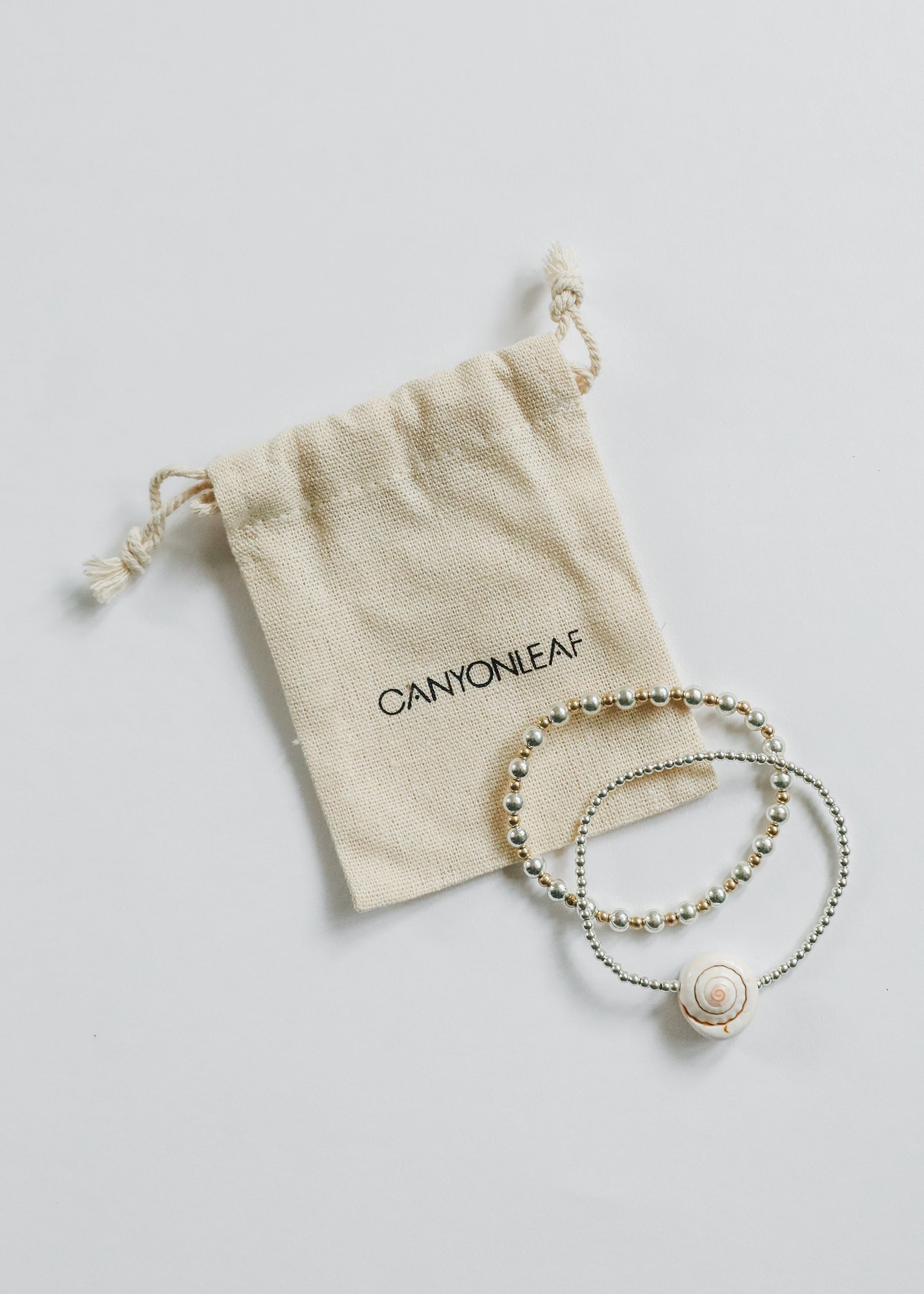 CanyonLeaf Sterling Silver + Sea Shell || Beaded Anklet or Bracelet