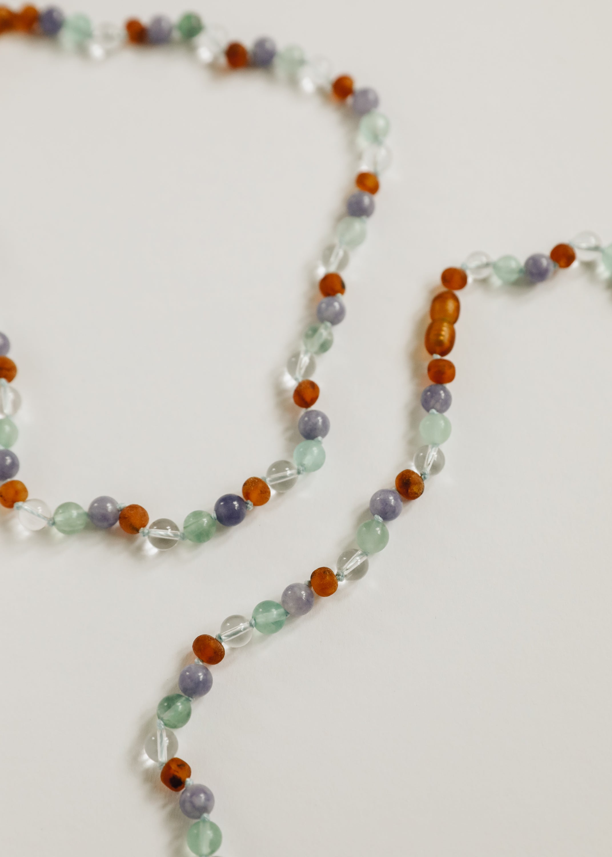 CanyonLeaf Baltic Sea Amber + Natural Gemstone || Beaded Necklace