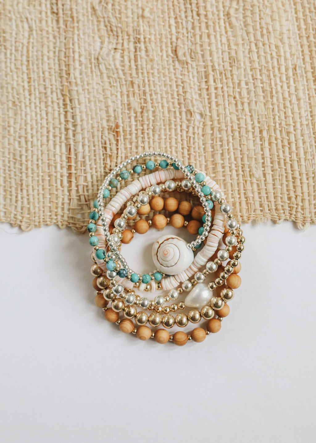 CanyonLeaf Sterling Silver + Sea Shell || Beaded Anklet or Bracelet