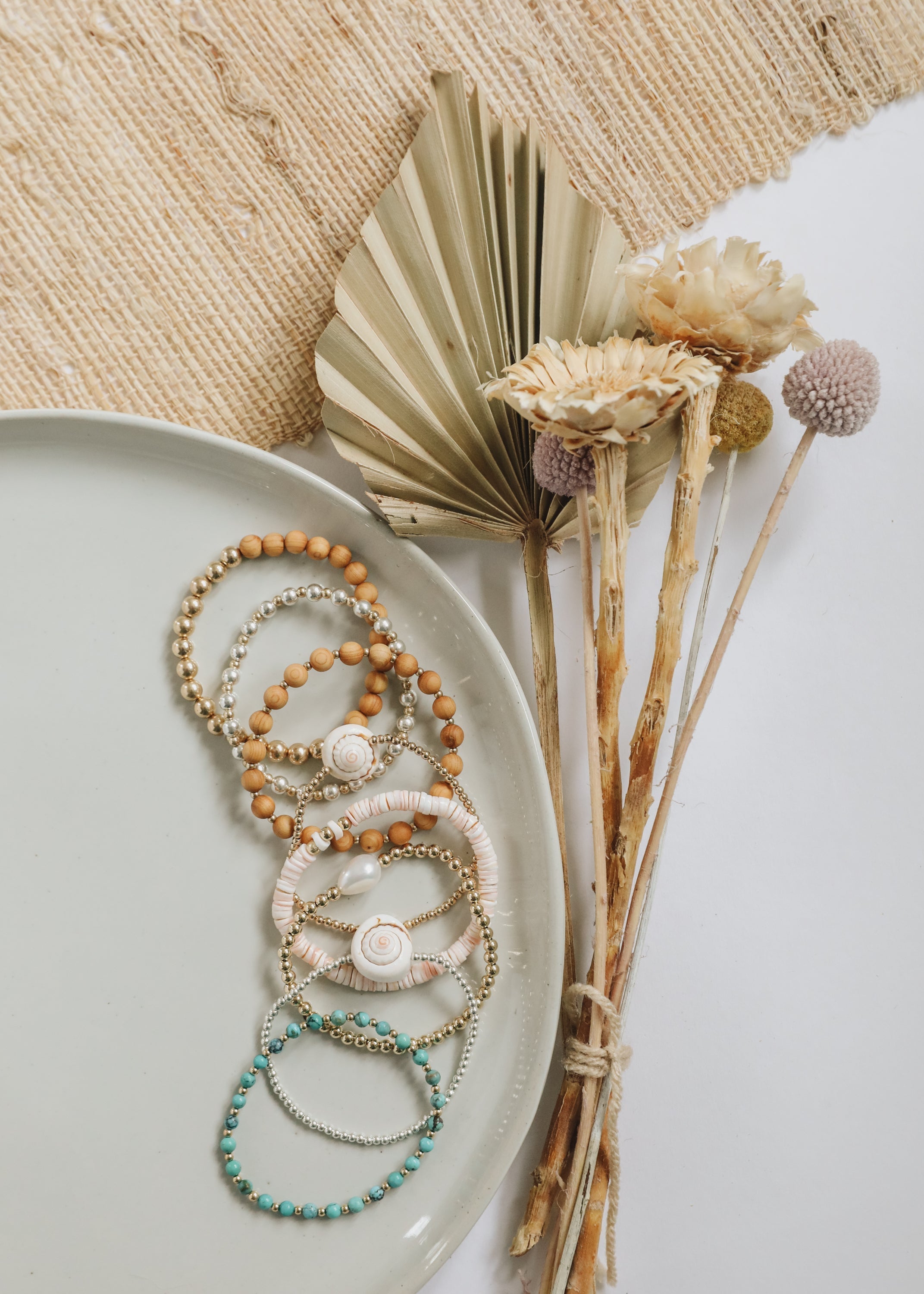 CanyonLeaf Sterling Silver + Sea Shell || Beaded Anklet or Bracelet