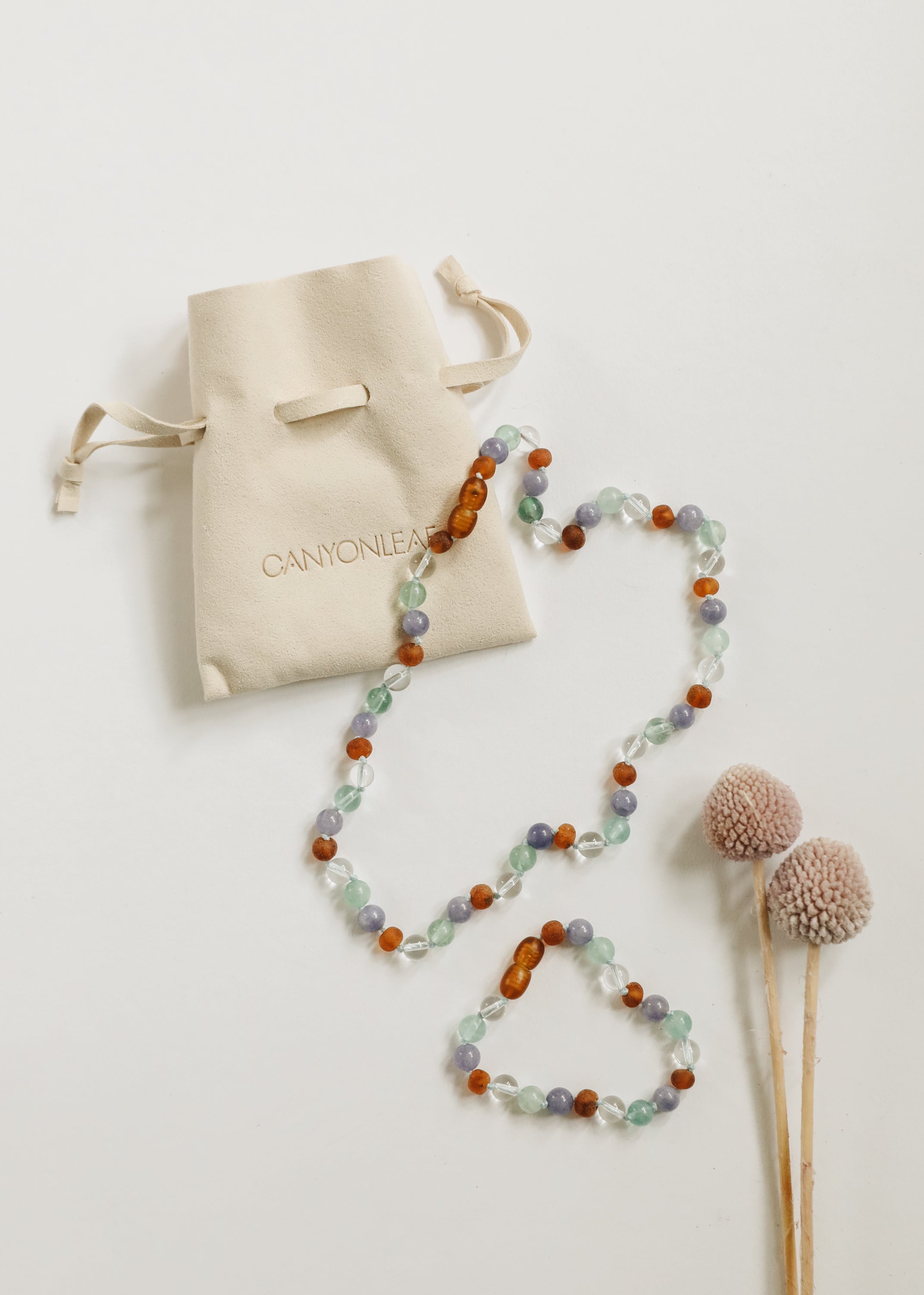 CanyonLeaf Baltic Sea Amber + Natural Gemstone || Anklet or Bracelet