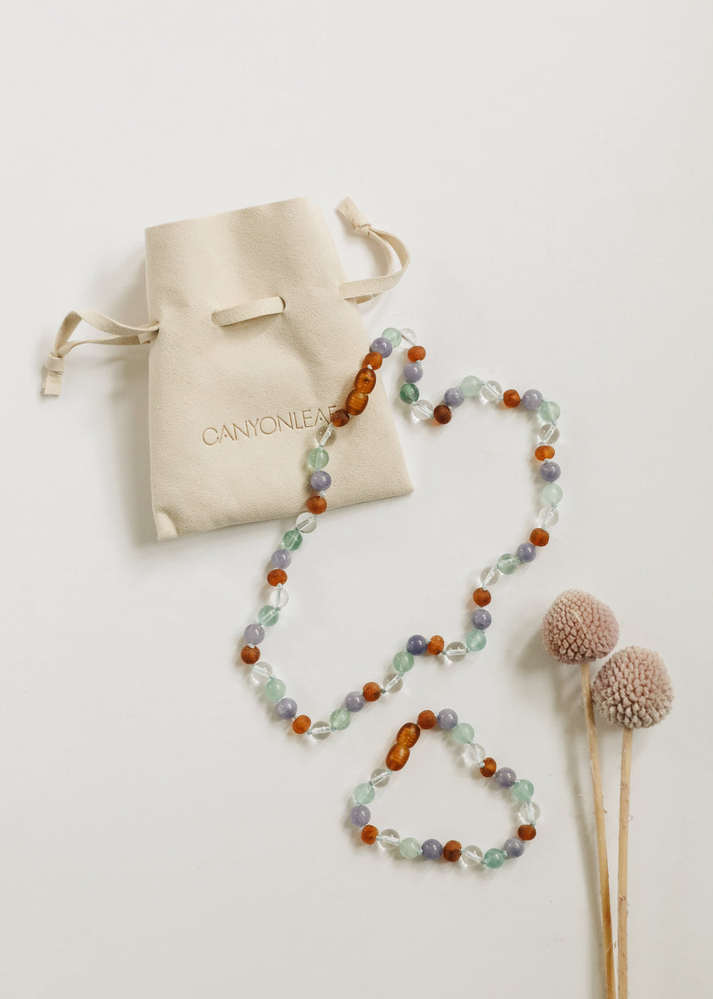 CanyonLeaf Baltic Sea Amber + Natural Gemstone || Beaded Necklace