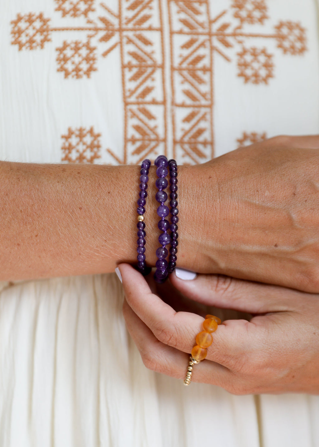 CanyonLeaf Polished Amethyst || Adult Bracelet