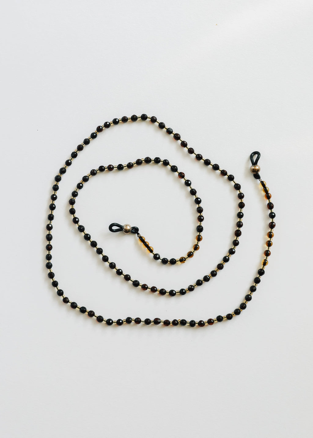 CanyonLeaf Baltic Sea Amber + Gemstone || Beaded Eyeglass Necklace - Natural Black