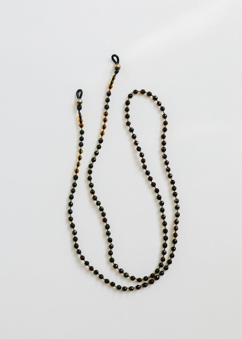 CanyonLeaf Baltic Sea Amber + Gemstone || Beaded Eyeglass Necklace - Natural Black