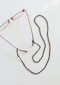 CanyonLeaf Baltic Sea Amber + Gemstone || Beaded Eyeglass Necklace - Natural Black