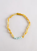 CanyonLeaf Raw Honey Baltic Amber + Amazonite || Necklace