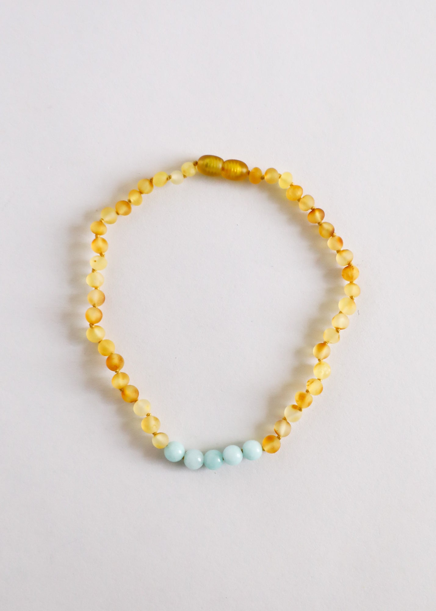 CanyonLeaf Raw Honey Baltic Amber + Amazonite || Necklace