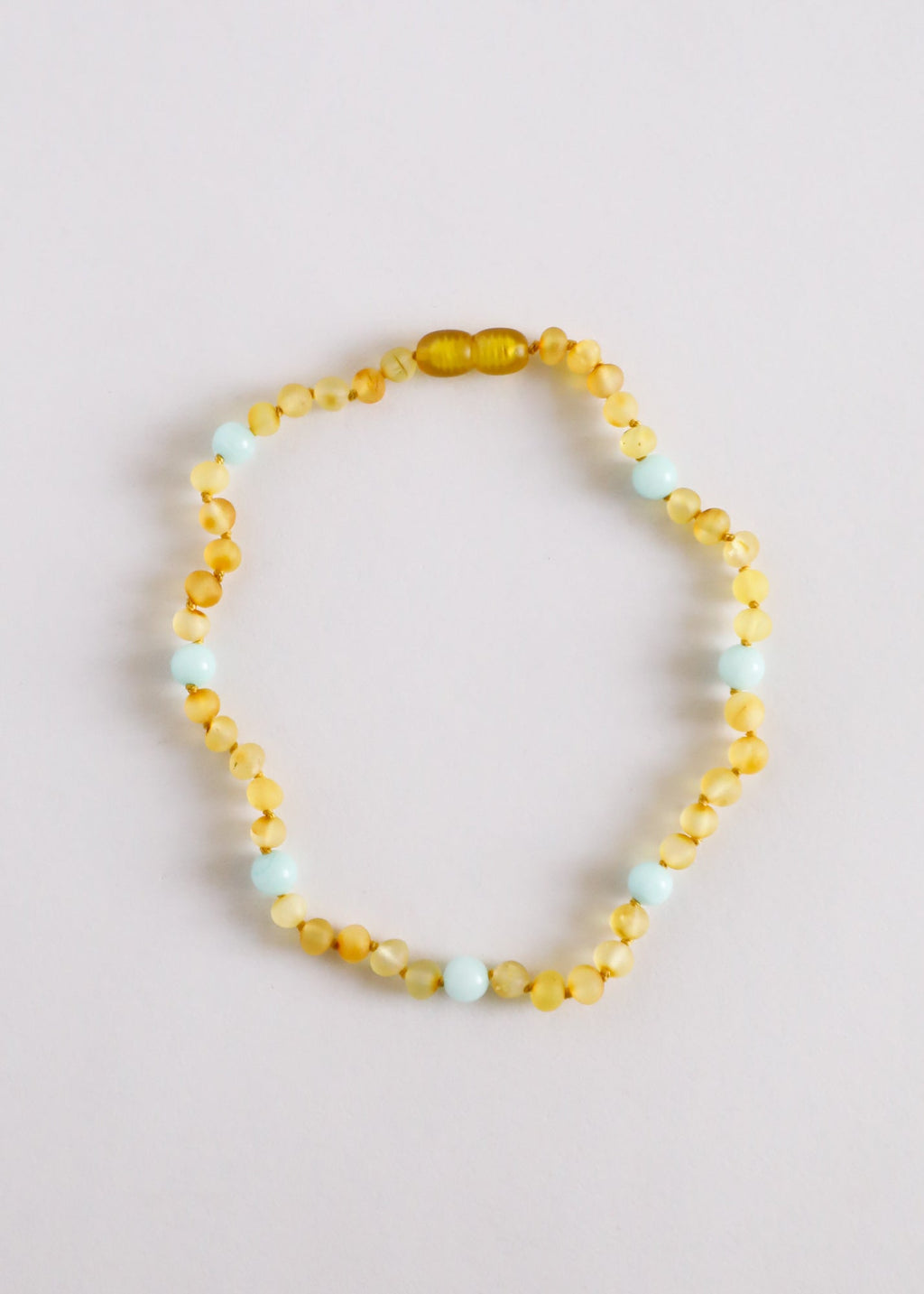 CanyonLeaf Raw Honey Baltic Amber + Amazonite || Halo Necklace
