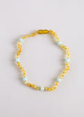 CanyonLeaf Raw Honey Baltic Amber + Amazonite || Halo Necklace