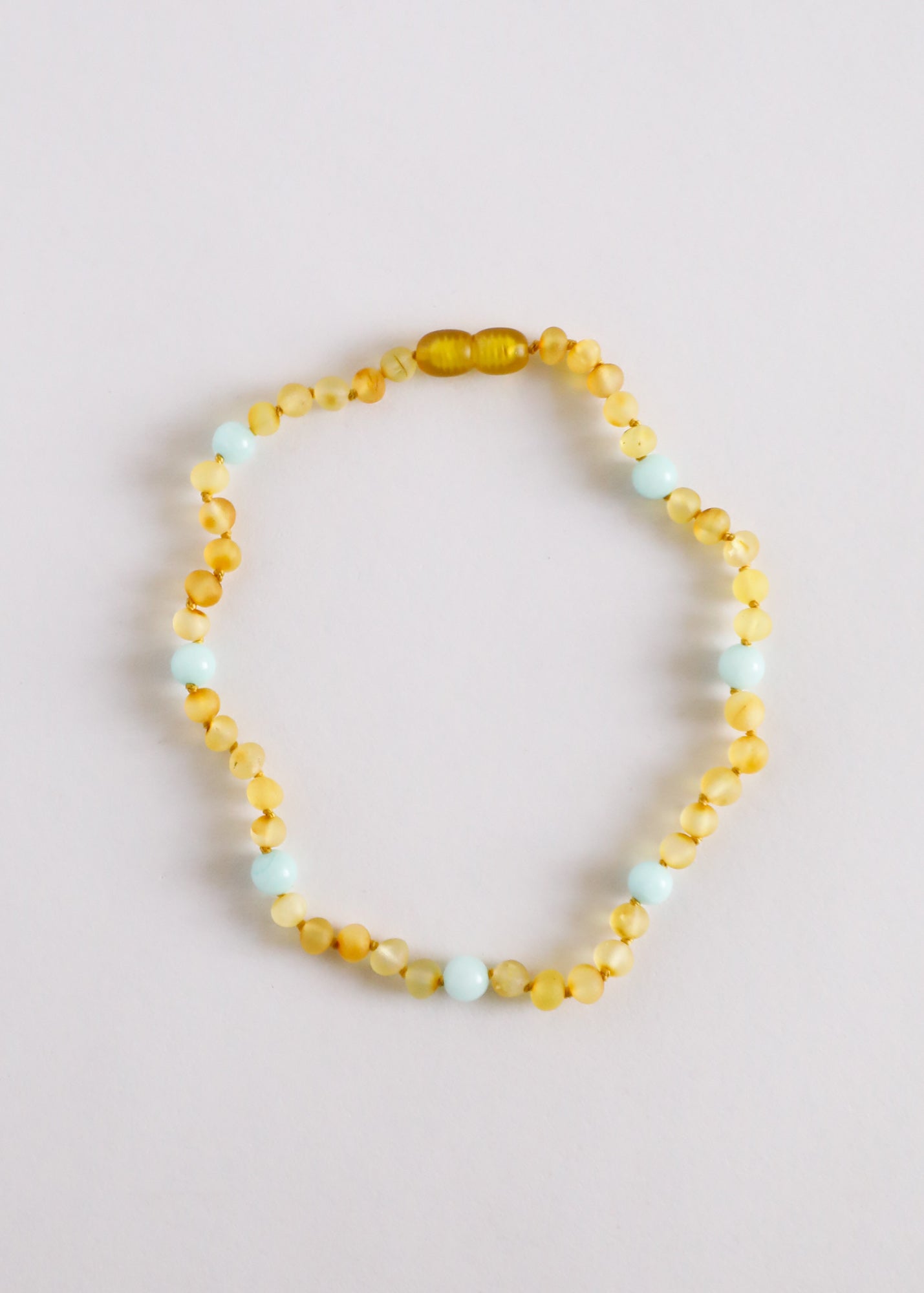 CanyonLeaf Raw Honey Baltic Amber + Amazonite || Halo Necklace