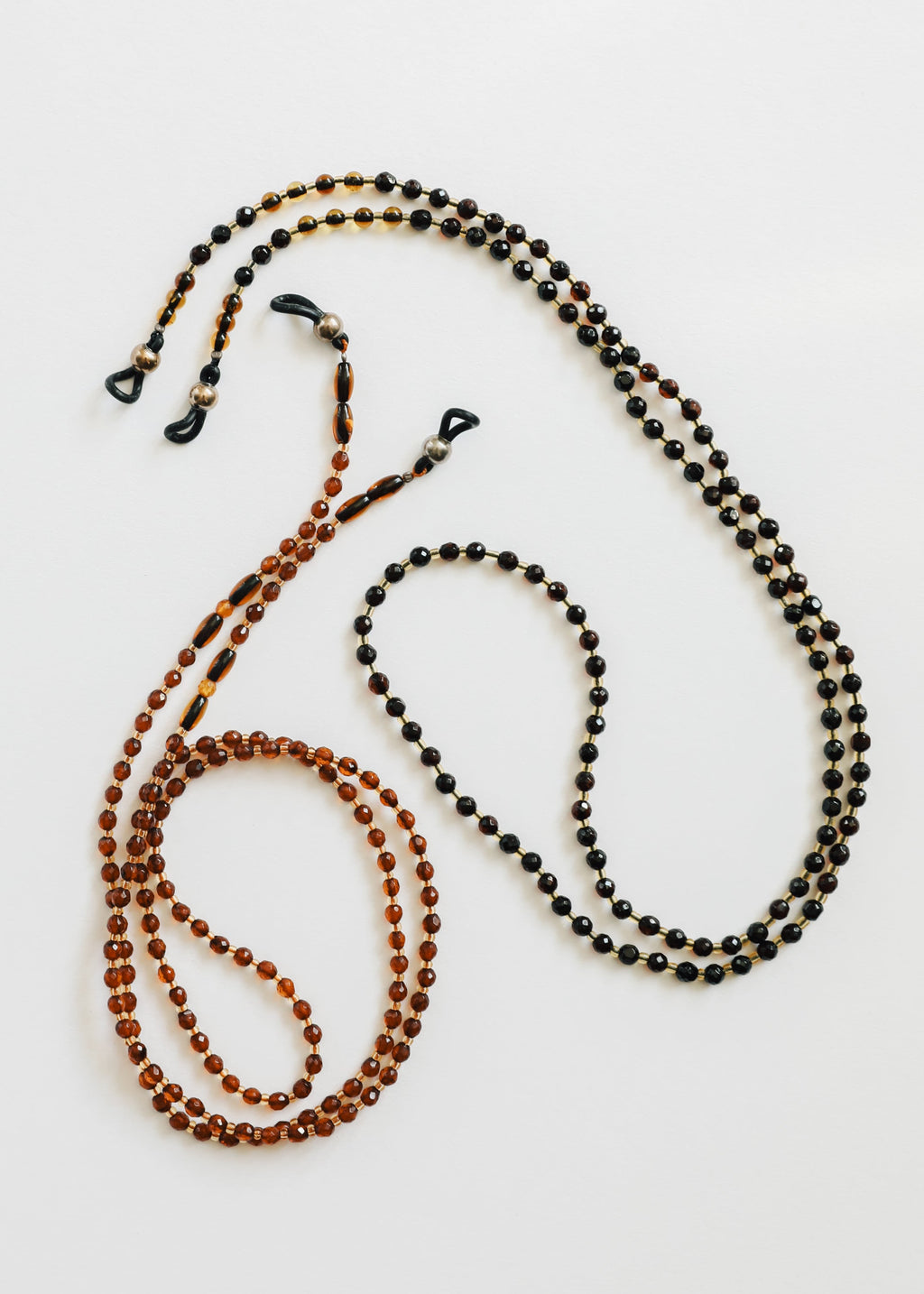 CanyonLeaf Baltic Sea Amber + Gemstone || Beaded Eyeglass Necklace - Natural Black