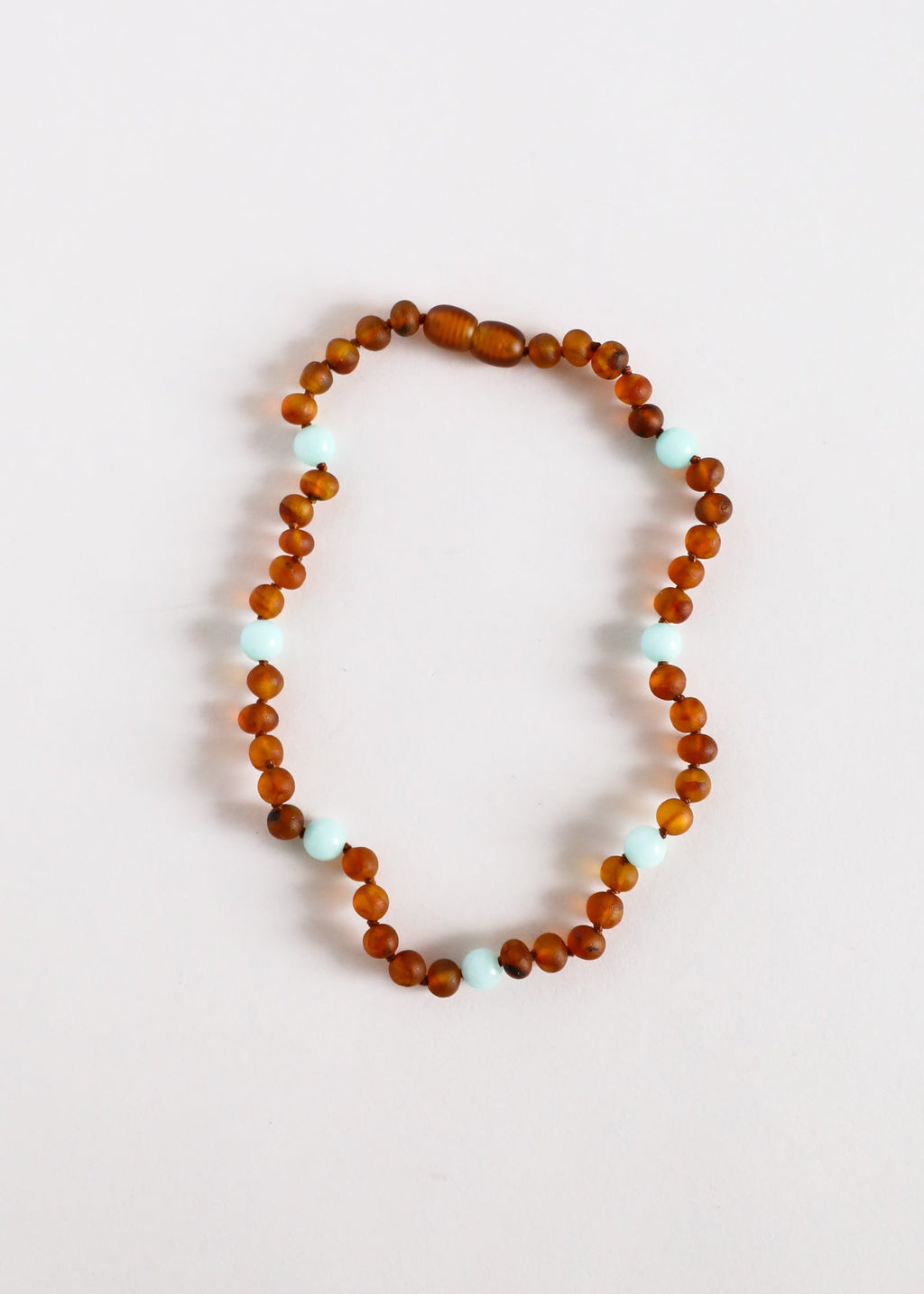 CanyonLeaf Raw Cognac Baltic Amber + Amazonite || Halo Necklace ||