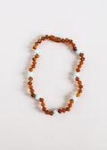 CanyonLeaf Raw Cognac Baltic Amber + Amazonite || Halo Necklace ||