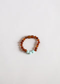 CanyonLeaf Raw Cognac Baltic Amber + Amazonite || Anklet or Bracelet