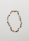 CanyonLeaf Raw Baltic Amber and Pearl Necklace + Sweet Pink Gemstones