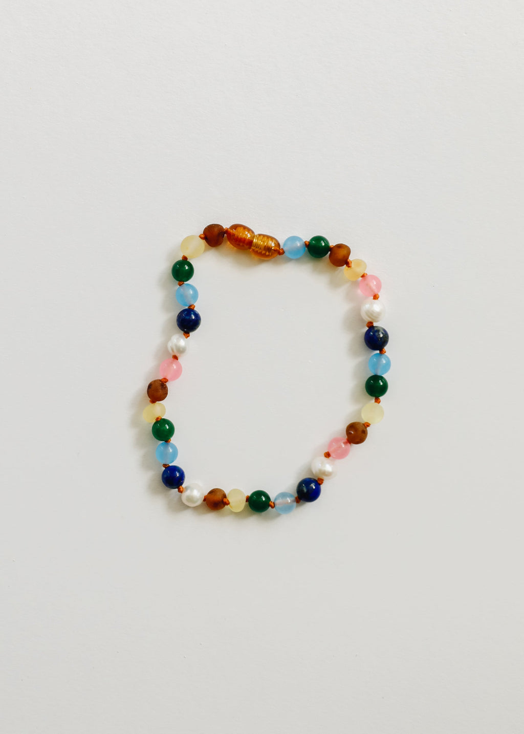CanyonLeaf Raw Baltic Amber and Pearl Bracelet + Sweet Pink Gemstones