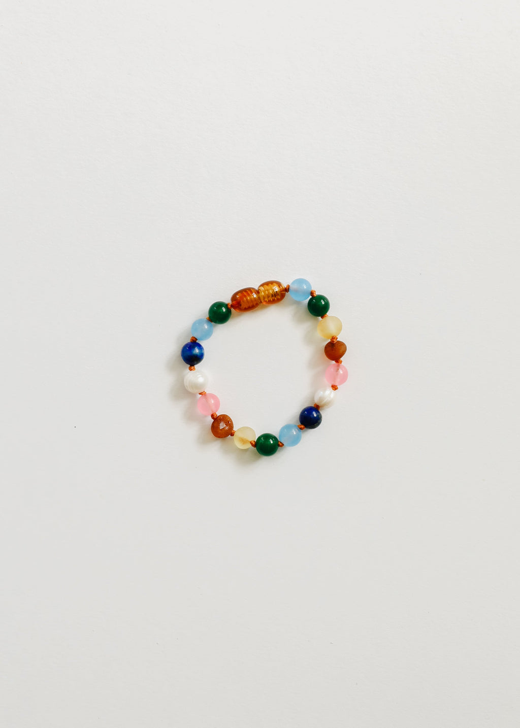 CanyonLeaf Raw Baltic Amber and Pearl Bracelet + Sweet Pink Gemstones