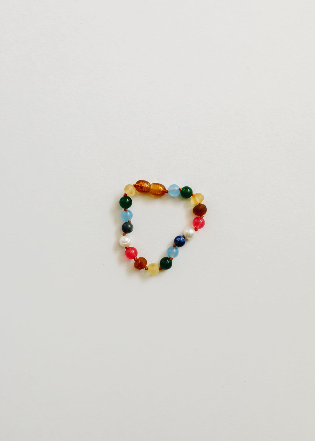 CanyonLeaf Raw Baltic Amber and Pearl Bracelet + Bright Pink Gemstones