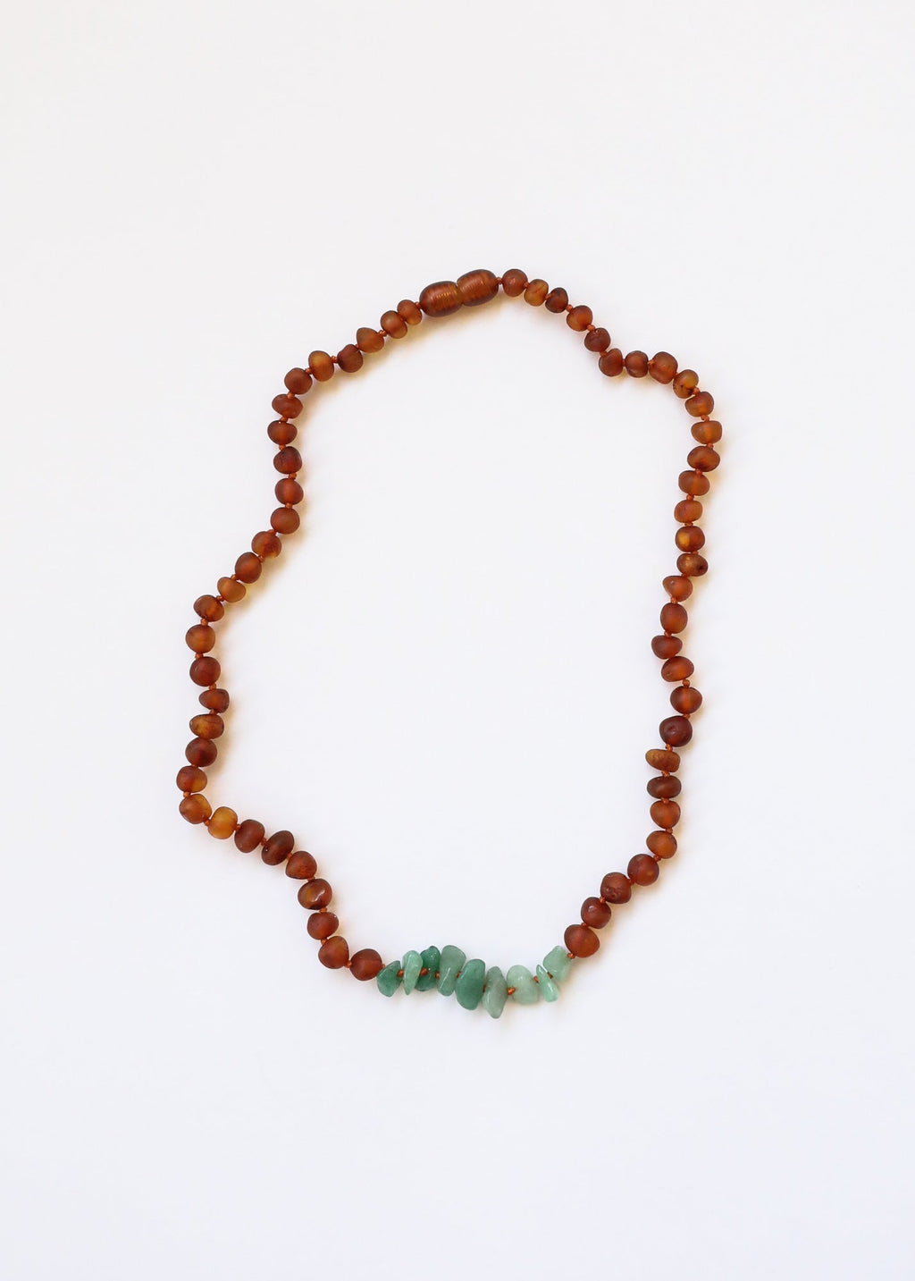 CanyonLeaf Raw Cognac Baltic Amber + Raw Aventurine || Necklace