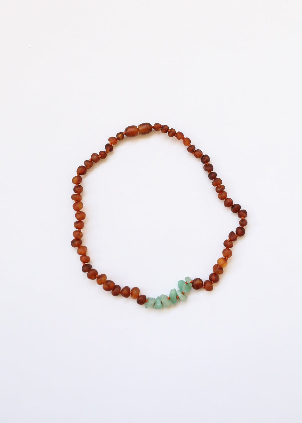 CanyonLeaf Raw Cognac Baltic Amber + Raw Aventurine || Necklace