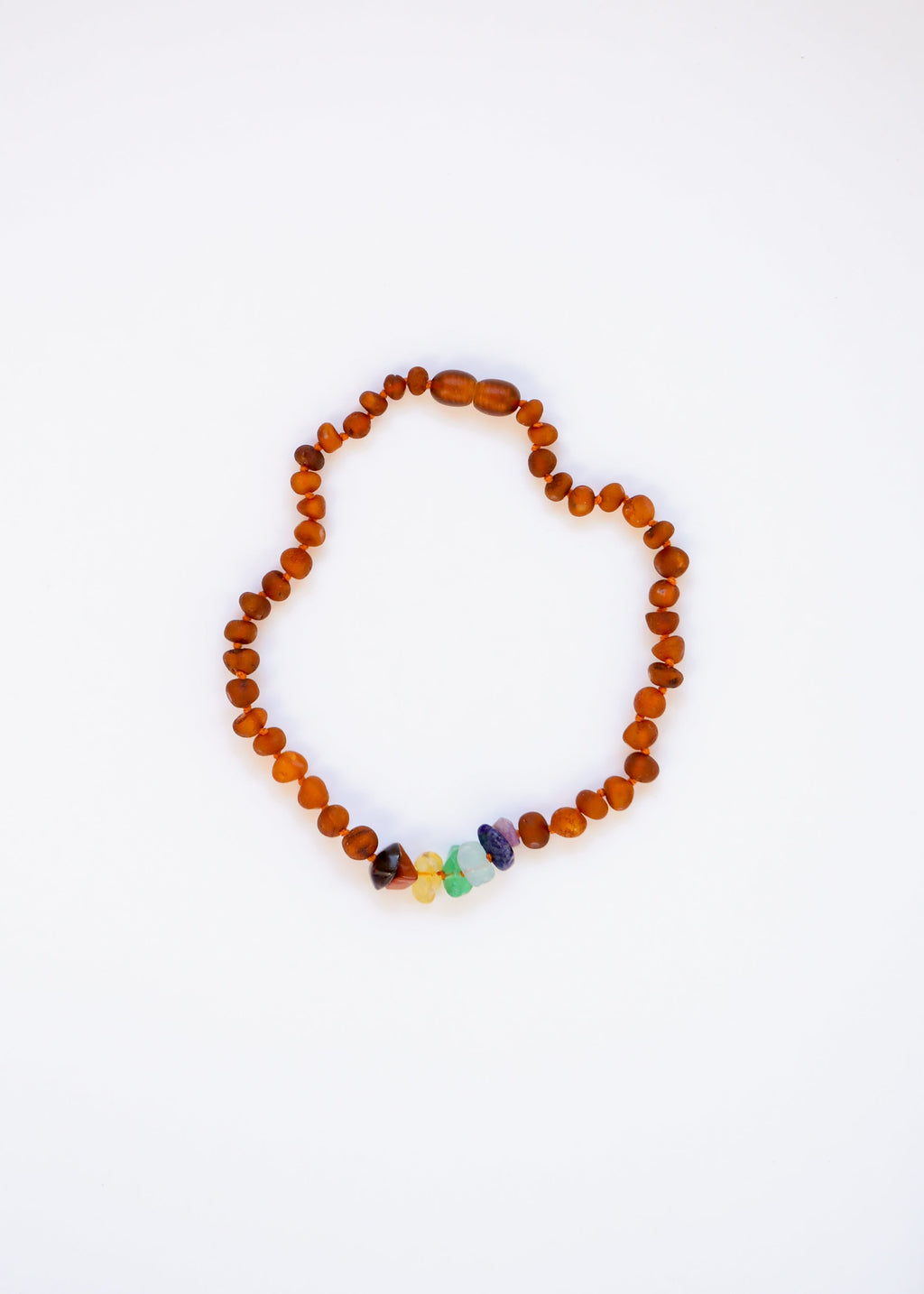 CanyonLeaf Raw Cognac Baltic Amber + Raw CHAKRA Crystals || Anklet or Bracelet