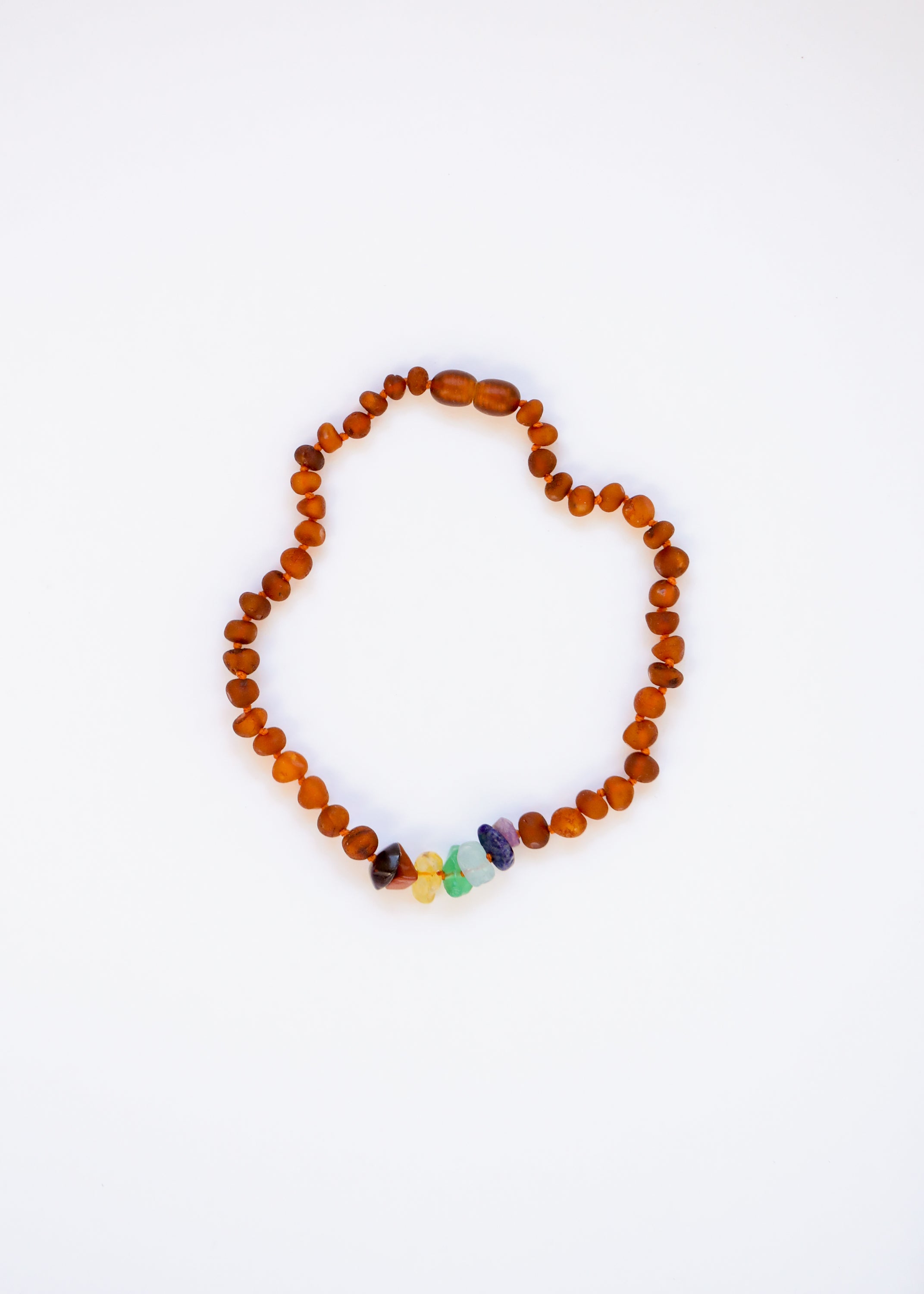 CanyonLeaf Raw Cognac Baltic Amber + Raw CHAKRA Crystals || Anklet or Bracelet
