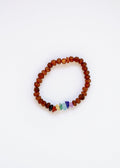 CanyonLeaf Raw Cognac Baltic Amber + Raw CHAKRA Crystals || Adult Bracelet