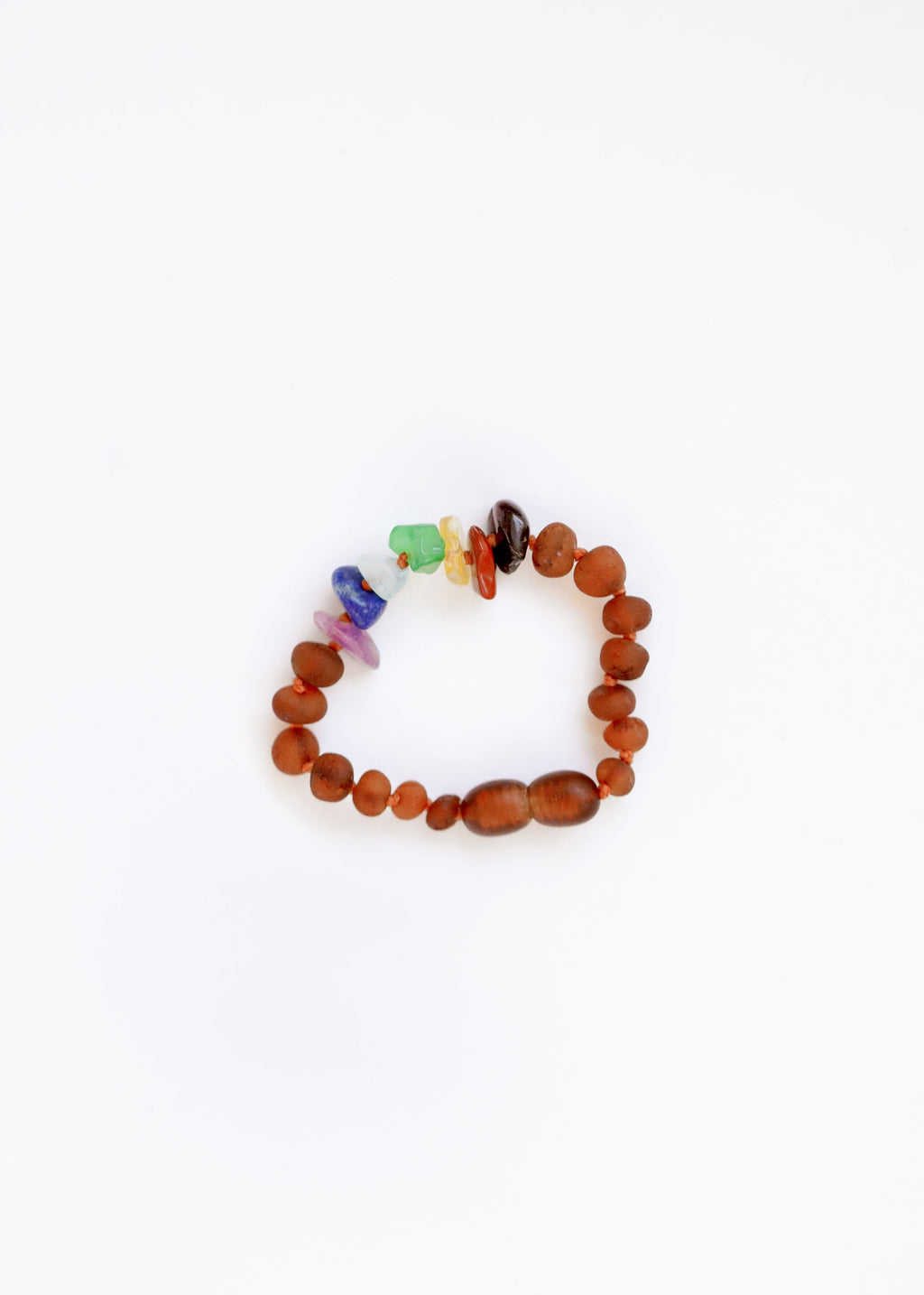 CanyonLeaf Raw Cognac Baltic Amber + Raw CHAKRA Crystals || Anklet or Bracelet