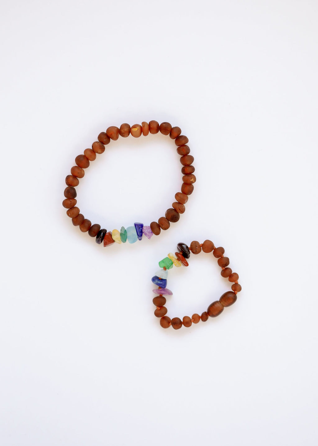 CanyonLeaf Raw Cognac Baltic Amber + Raw CHAKRA Crystals || Anklet or Bracelet