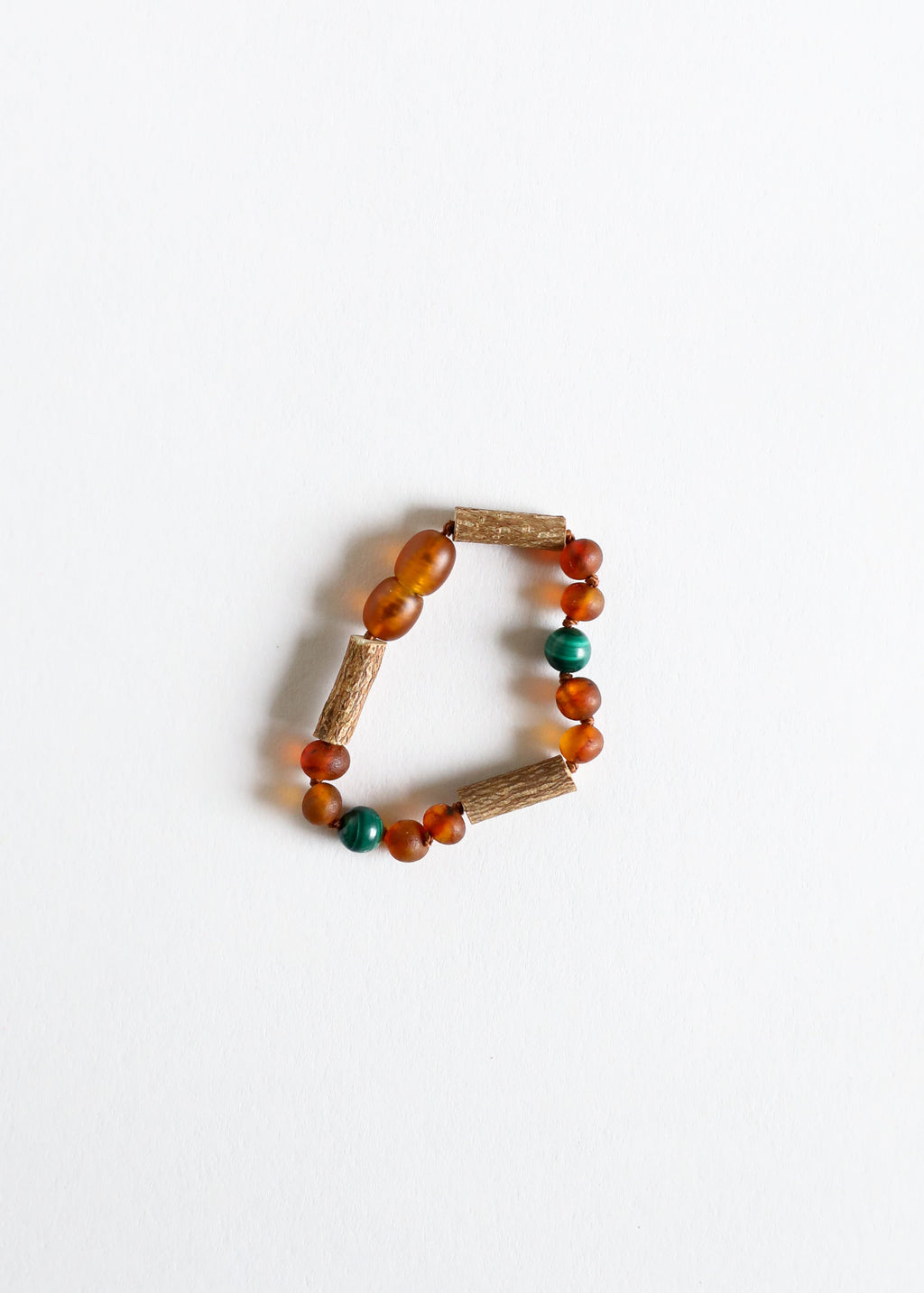 CanyonLeaf Hazelwood || Raw Cognac Baltic Amber + Malachite || Anklet or Bracelet