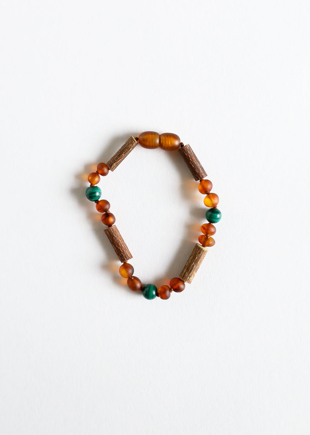 CanyonLeaf Hazelwood || Raw Cognac Baltic Amber + Malachite || Anklet or Bracelet