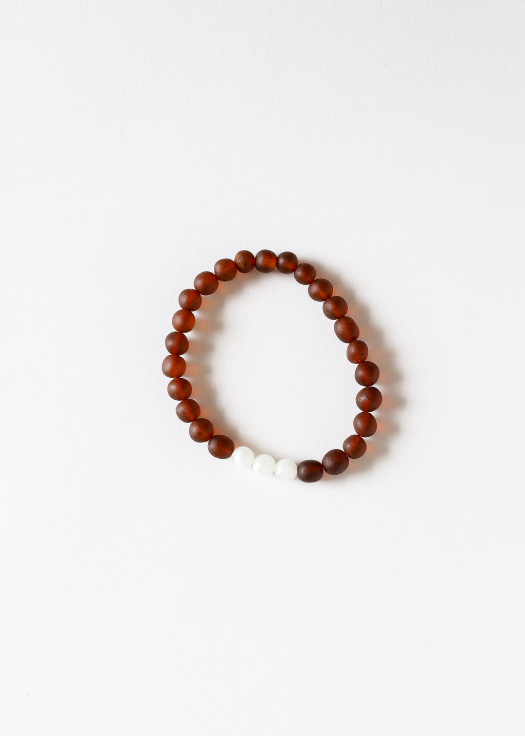CanyonLeaf Raw Cognac Baltic Amber + Moonstone || Adult Bracelet