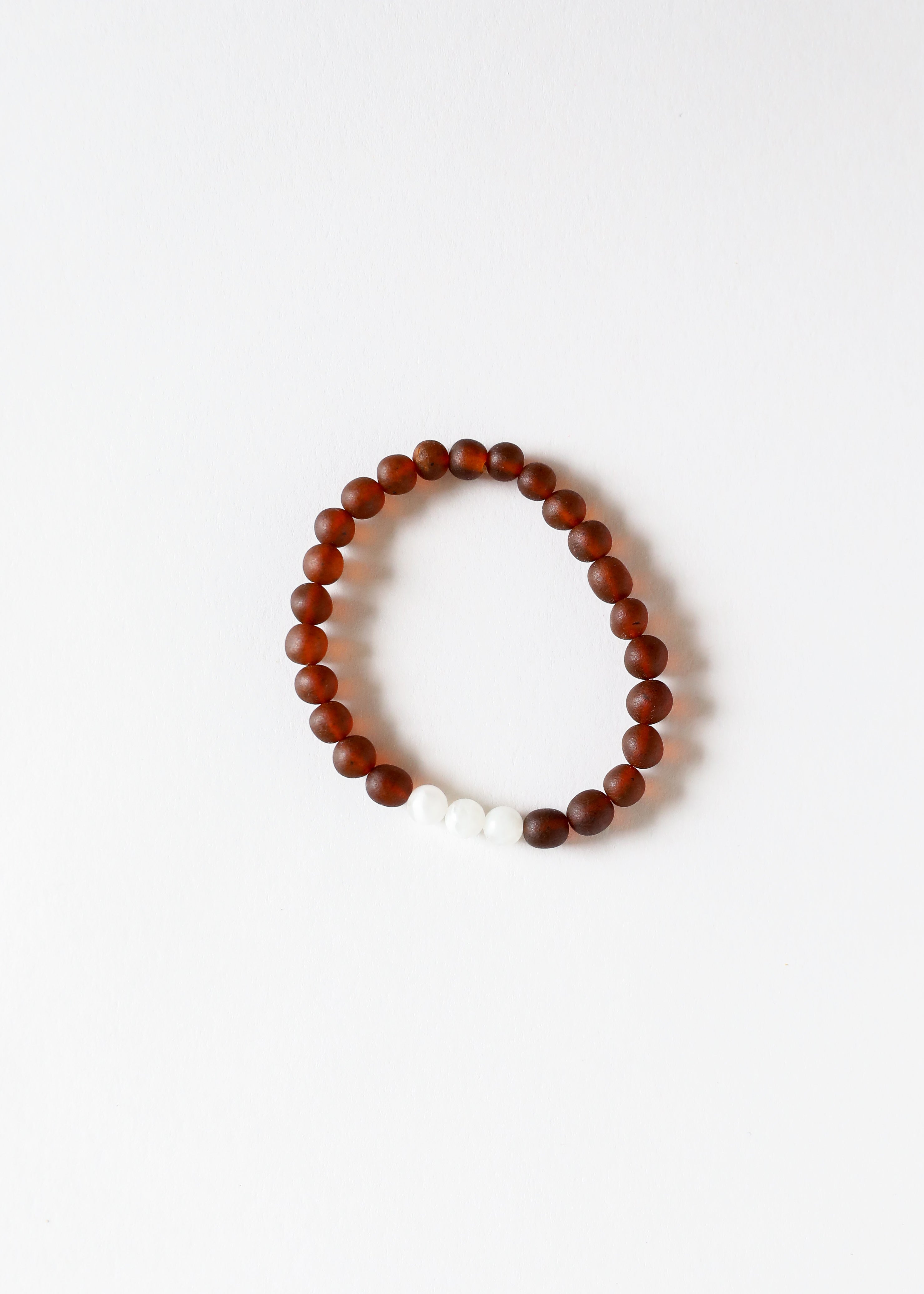 CanyonLeaf Raw Cognac Baltic Amber + Moonstone || Adult Bracelet
