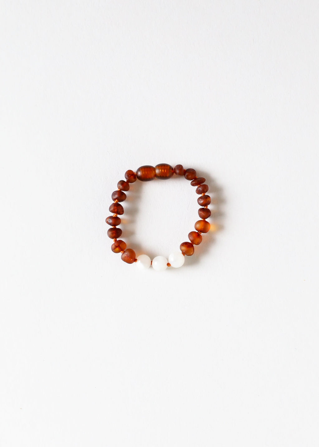 CanyonLeaf Raw Cognac Baltic Amber + Moonstone || Anklet • Bracelet