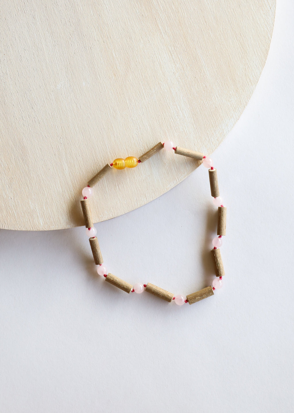 CanyonLeaf Hazelwood + Rose Quartz || Beaded Necklace