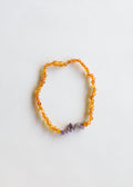 CanyonLeaf Raw Honey Baltic Amber + Raw Amethyst || Necklace