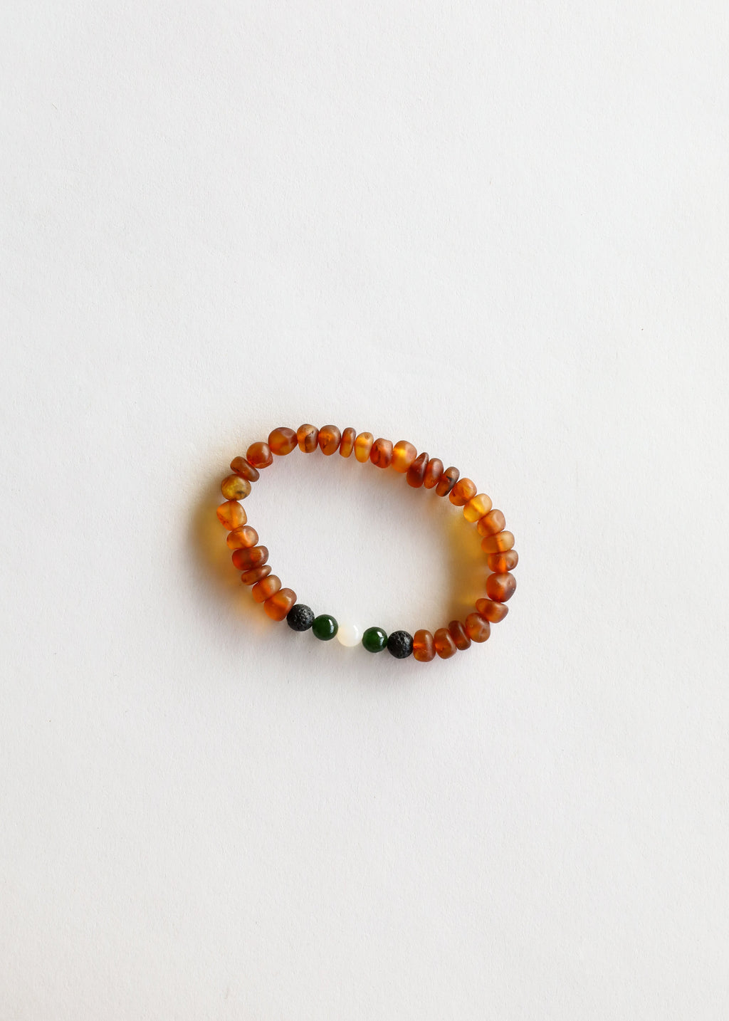 CanyonLeaf Raw Cognac Baltic Amber || Lava + Jade + Agate || Adult Bracelet