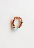 CanyonLeaf Raw Cognac Baltic Amber + Aquamarine  || Anklet or Bracelet