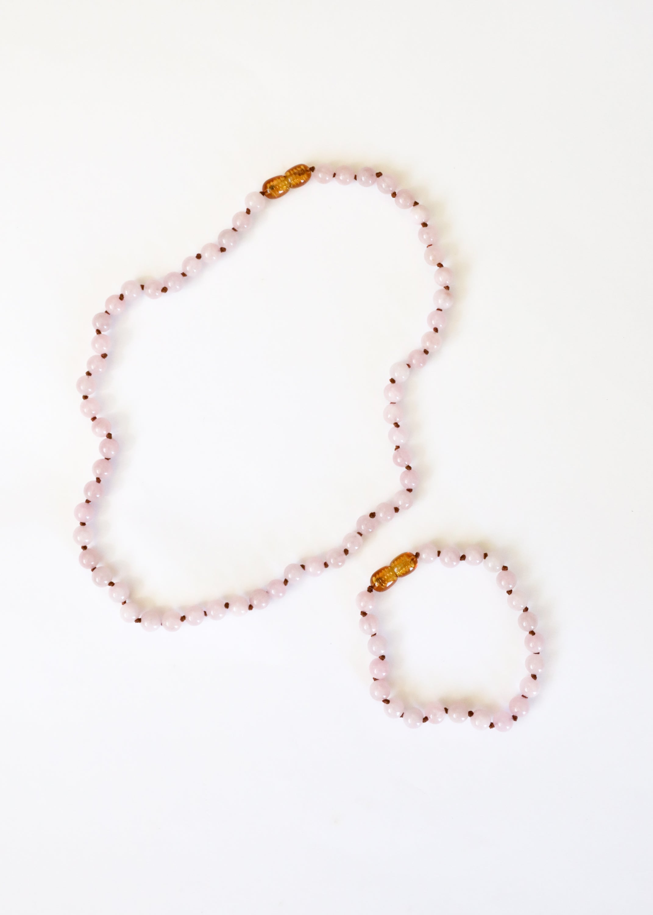 CanyonLeaf Pure Gemstone + Natural Rose Quartz || Beaded Necklace