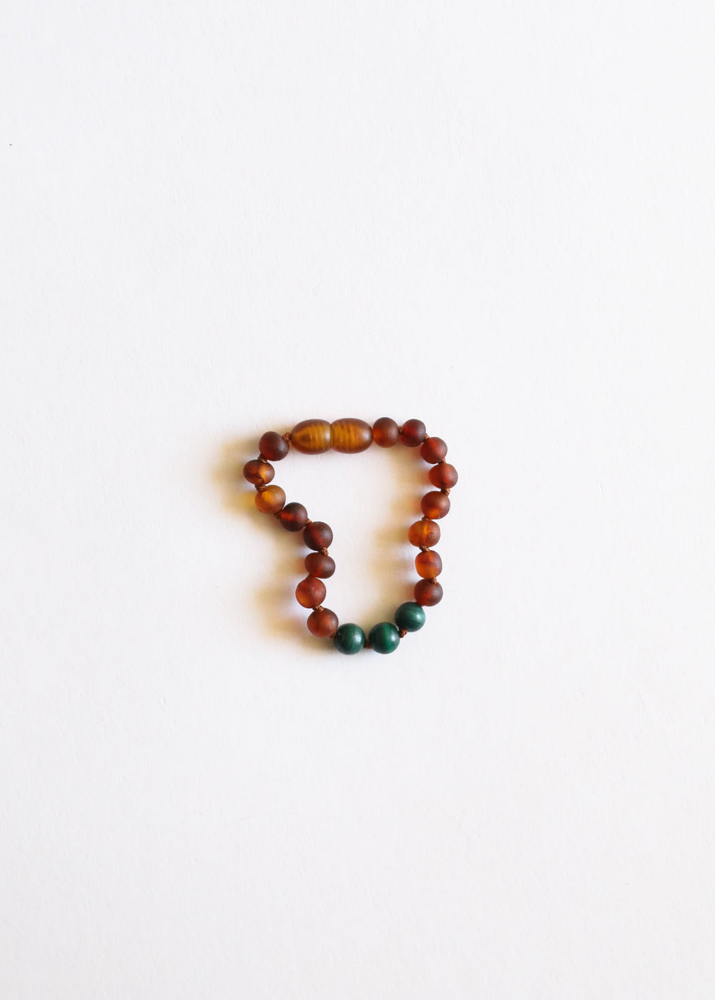 CanyonLeaf Raw Cognac Baltic Amber + Malachite || Anklet or Bracelet