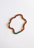 CanyonLeaf Raw Cognac Baltic Amber + Malachite || Necklace